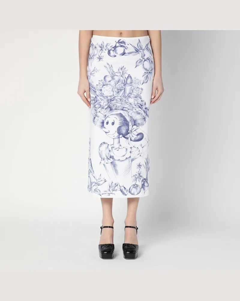 Moschino Lange Olivia-Rock mit Print Weiß