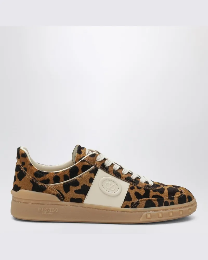 Valentino Garavani Upvillage Sneakers aus Kalbsleder mit Ponyfell-Effekt Braun