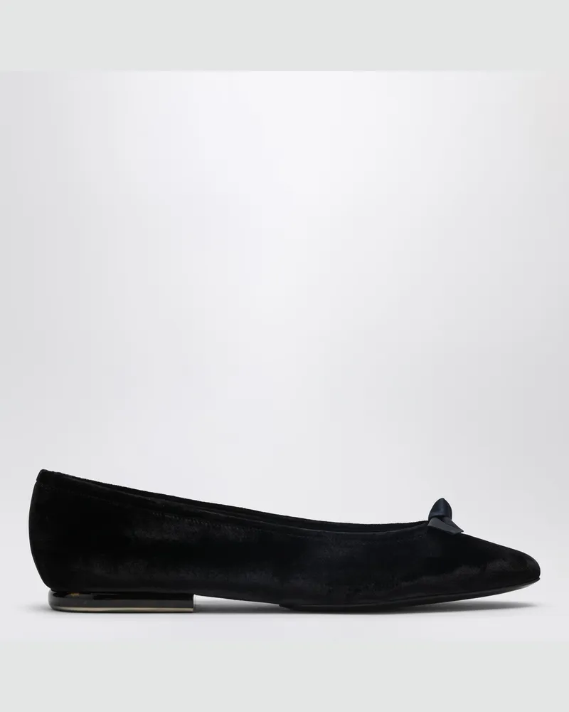 Loro Piana Primula Ballerinas aus schwarzem Samt Black