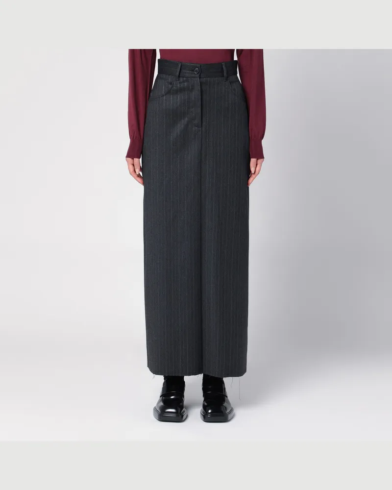 Department 5 Grauer Nadelstreifenrock aus Wollmischung Grey