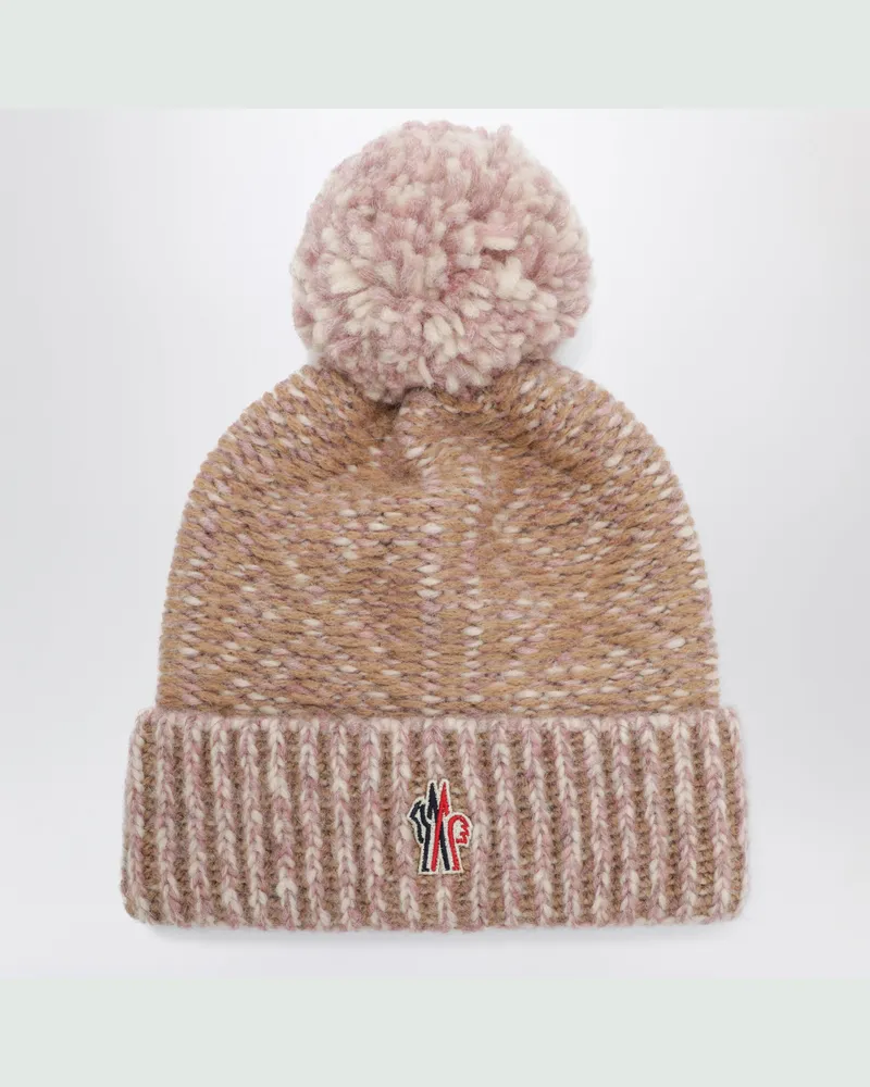 Moncler Rosa Mütze mit Argyle-Muster aus Woll-Alpaka-Mischung Pink