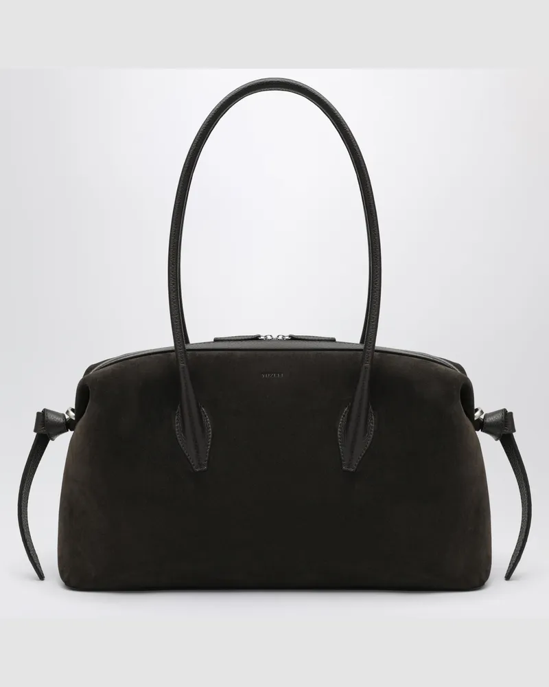 YUZEFI Brioche-Reisetasche aus Wildleder in der Farbe Ganache Brown