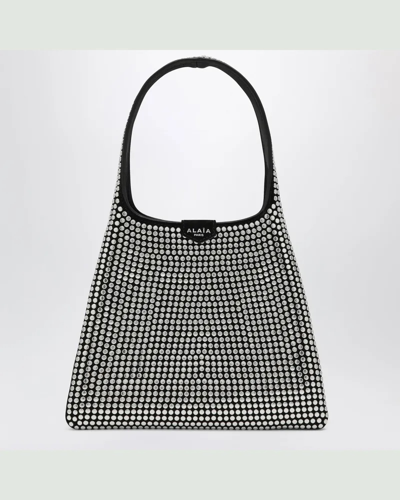 Alaïa Small black studded leather hobo bag Black