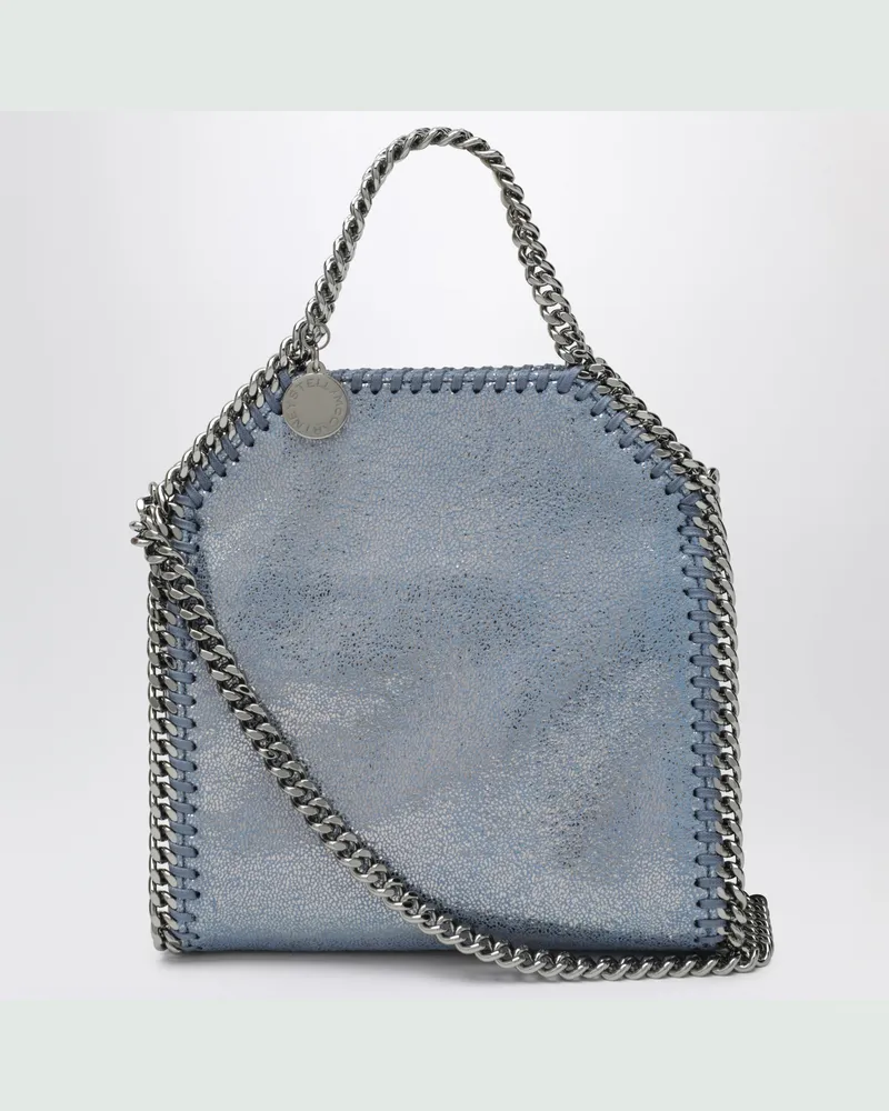 Stella McCartney Micro Falabella Tote Bag in Metallic-Denim Blue