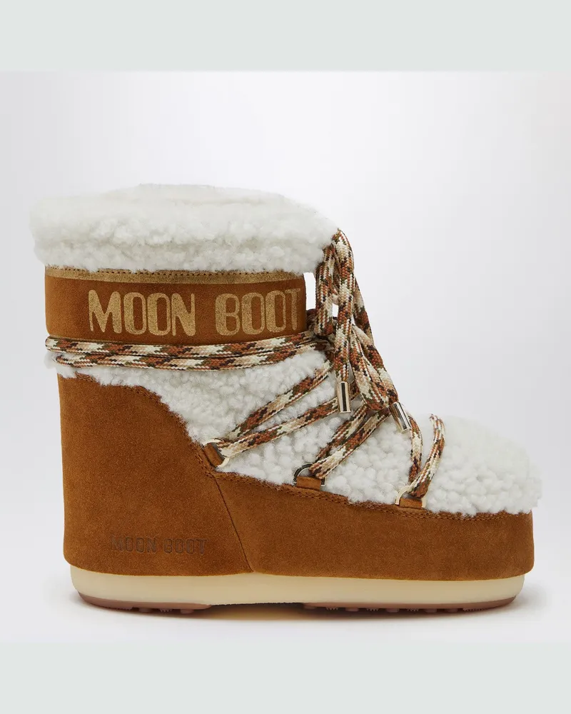 Moon Boot LAB69 Icon Low Stiefel aus braunem Shearling Brown