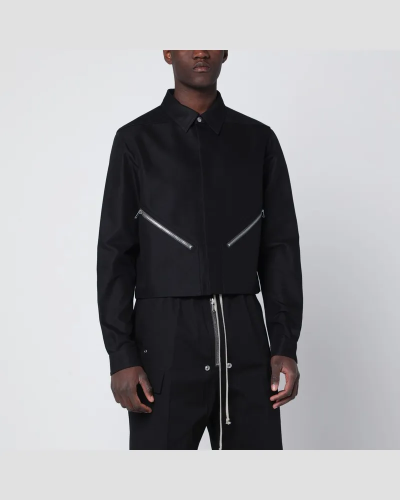Rick Owens Schwarze cropped Jacke mit Reißverschluss Schwarz
