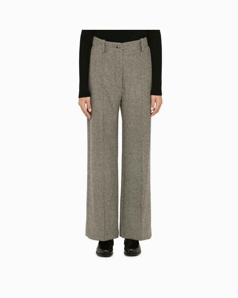Patou Graue Hose mit normaler Passform und Fischgrätenmuster Grau