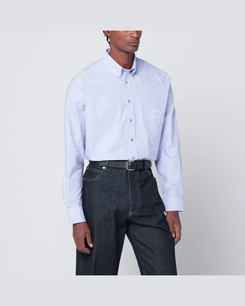 Givenchy Hellblaues Button-down-Hemd aus Baumwolle Hellblau