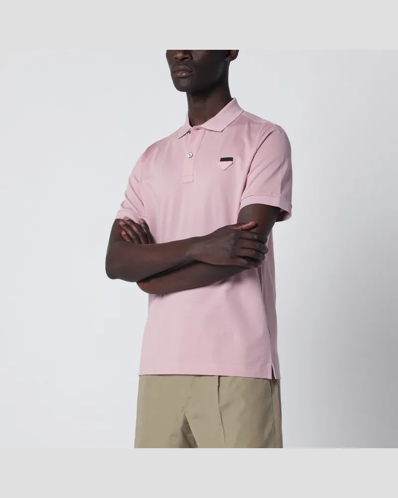 Prada Rosa Poloshirt aus Baumwollpiqué 