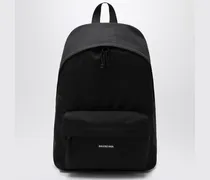 Schwarzer Explorer-Rucksack mit Logopatch