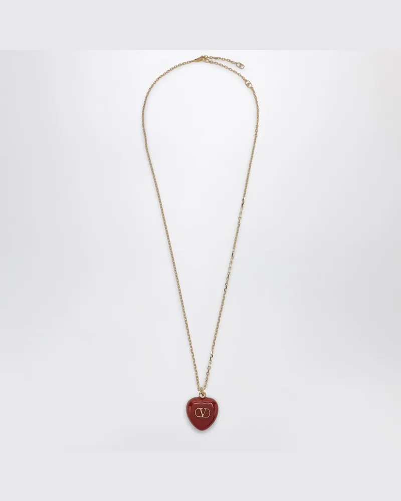 Valentino Garavani Coeur Royal rote Halskette Metallisch