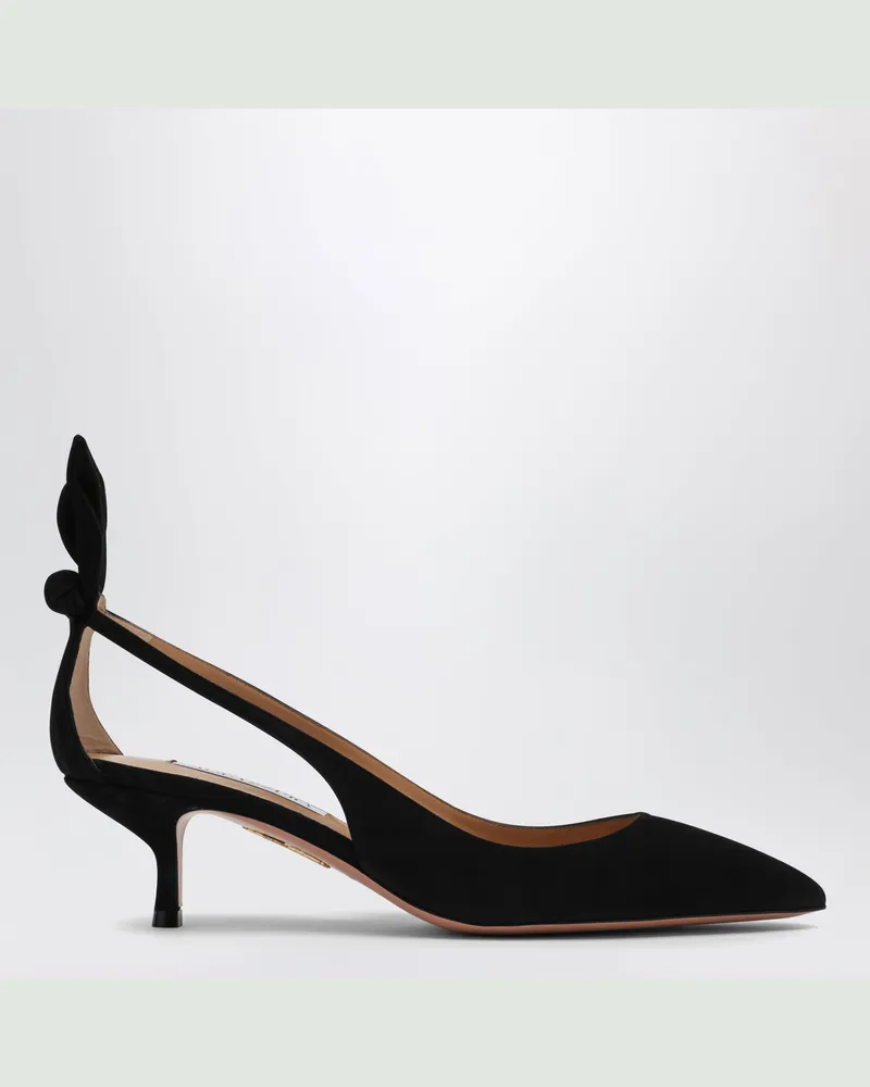 Aquazzura Schwarzes Deneuve-Pumps aus Wildleder Black