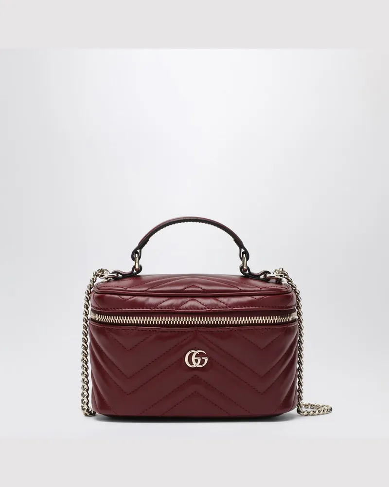 Gucci Mini Vanity Bag GG Marmont Rosso Ancora Burgunderrot