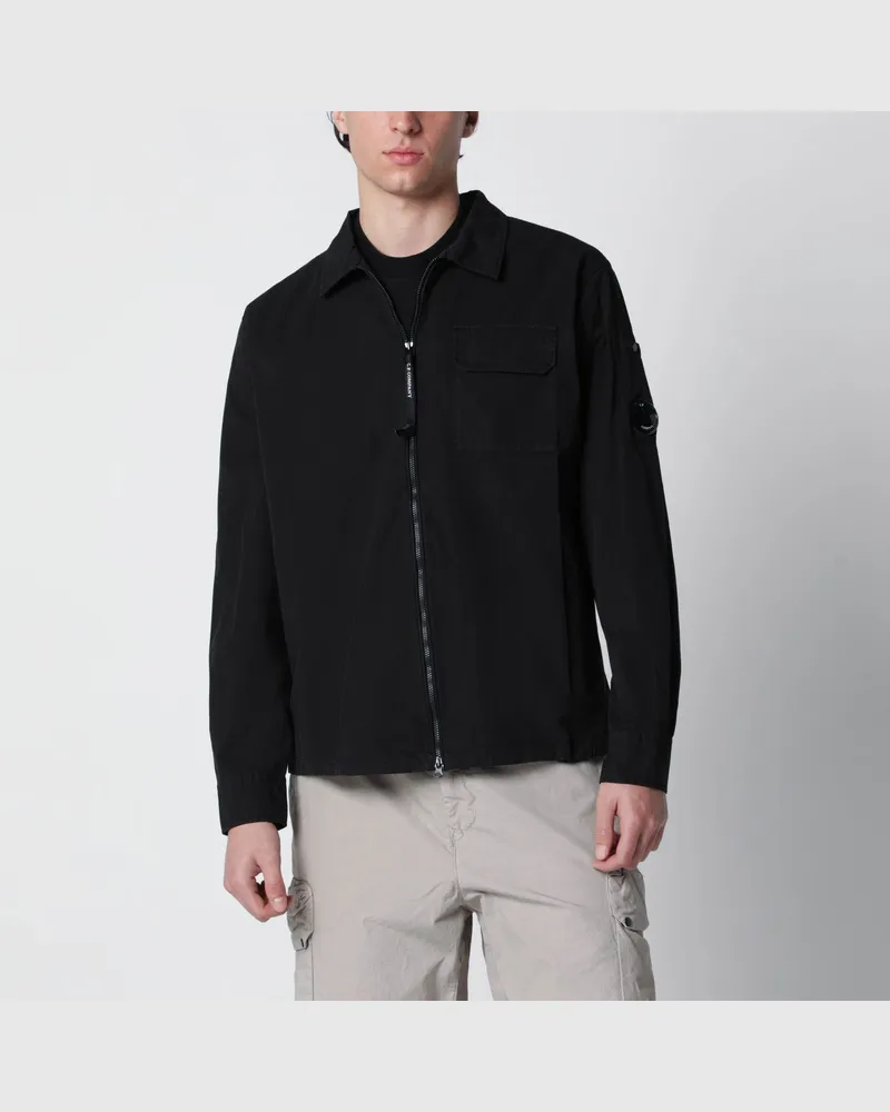 C.P. Company Schwarzes Overshirt aus Baumwolle 