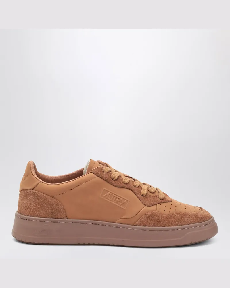 AUTRY Braune Medalist-Sneakers aus Nappa und Wildleder Brown