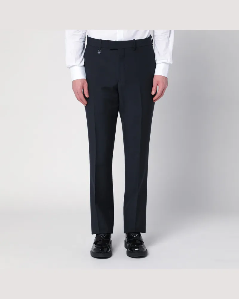 Burberry Marineblaue klassische Hose aus Wollgemisch Blue