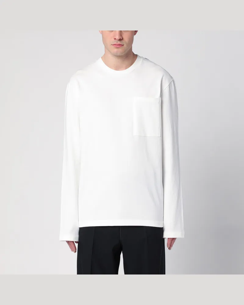 Jil Sander Weißer Pullover aus Baumwolle 