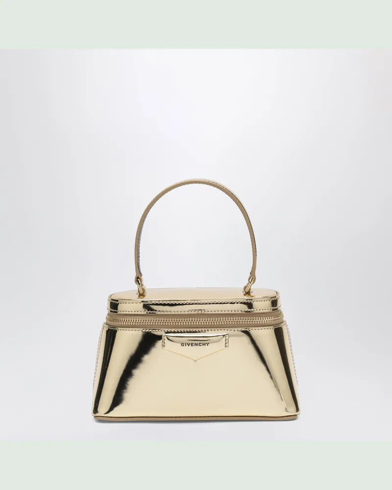 Givenchy Antigona Beauty Case aus goldfarbenem Leder mit Spiegeleffekt Metal