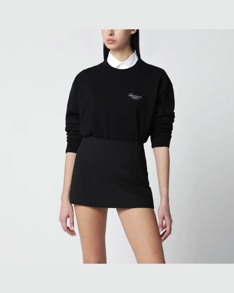 Givenchy Schwarzes Sweatshirt aus angerauter Baumwolle mit Logo Black