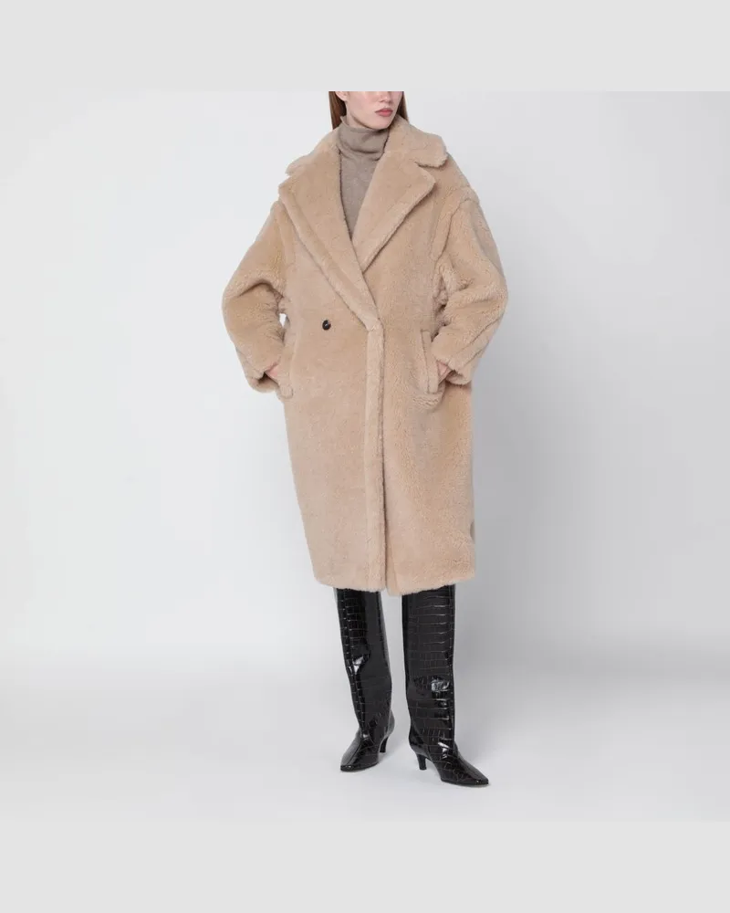 Max Mara Hellbeiger Teddy Bear Icon Coat aus Alpaka und Wolle Beige