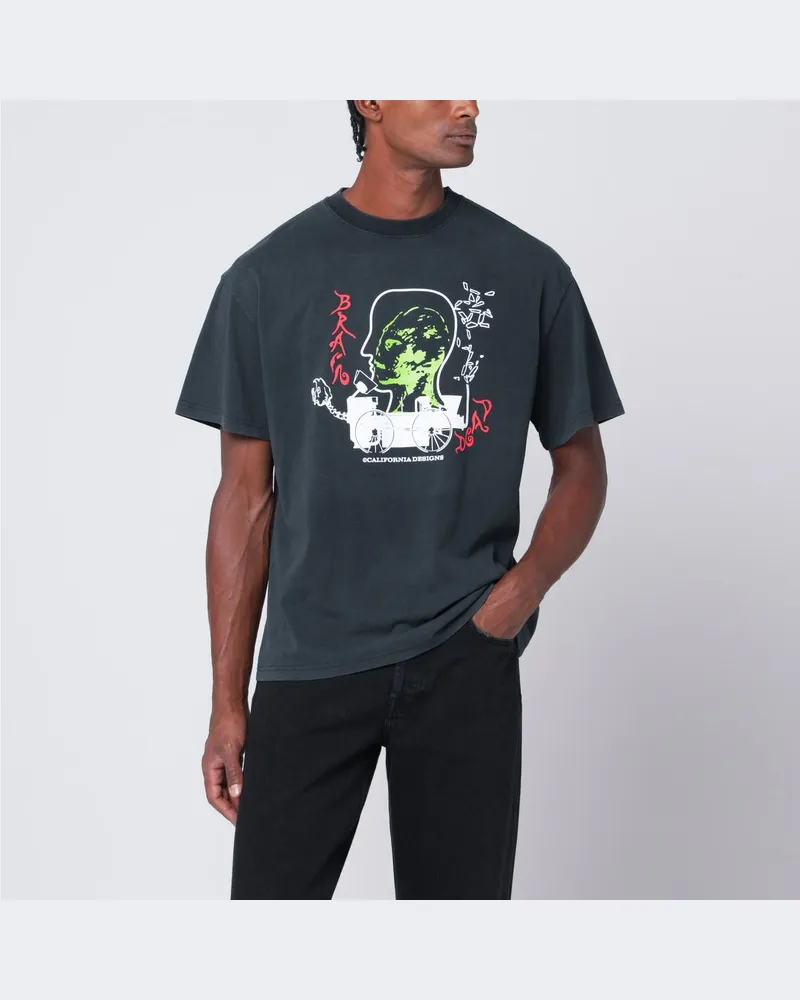 Brain Dead Verwaschenes schwarzes Alien Tractor T-Shirt Schwarz