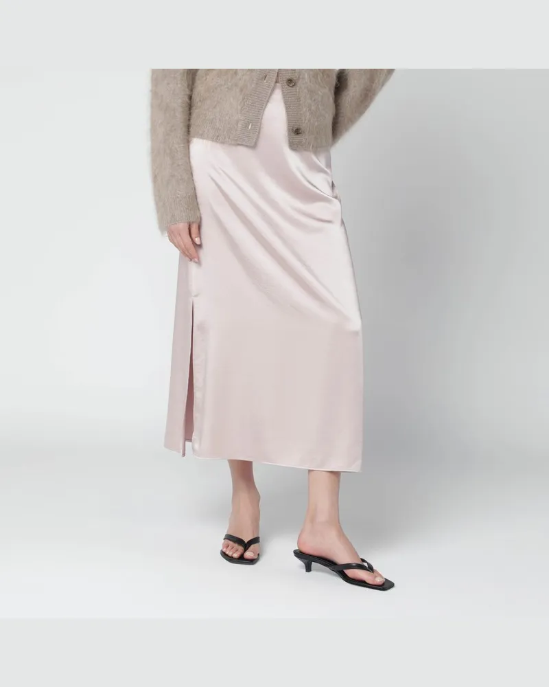 Max Mara Puderrosa Satinstufen-Midirock Blau