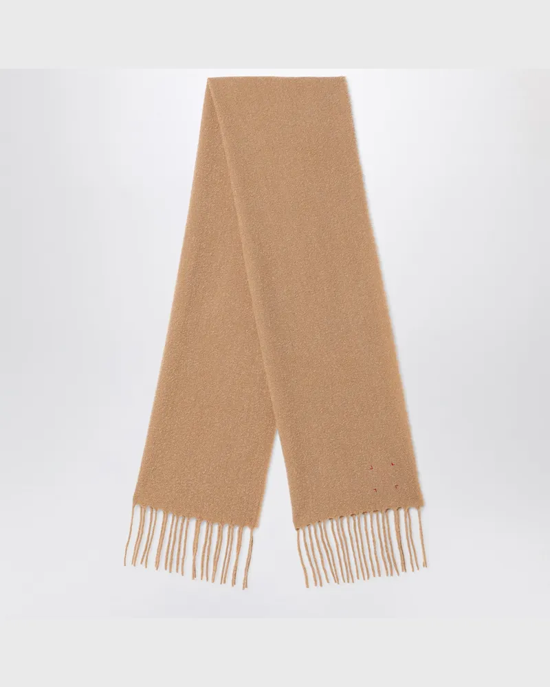 Destin Kamelfarbener Schal aus Wolle und Kaschmir Beige