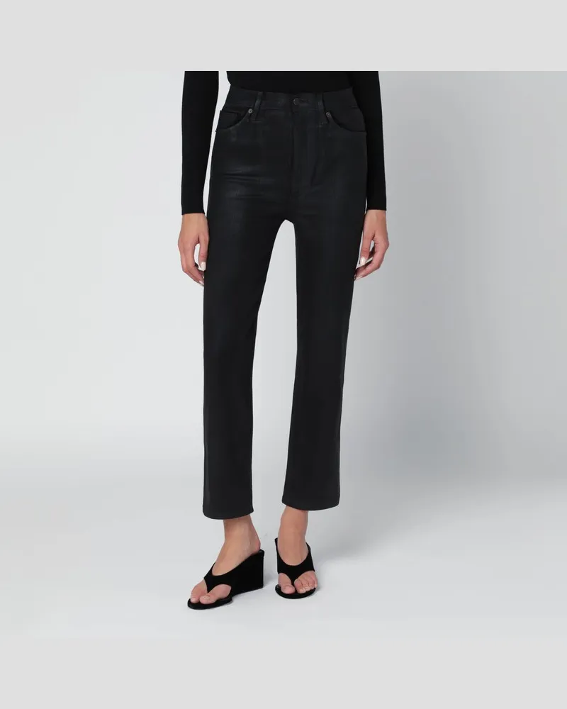 Frame Denim Schwarze Le Sleek Straight Hose Schwarz