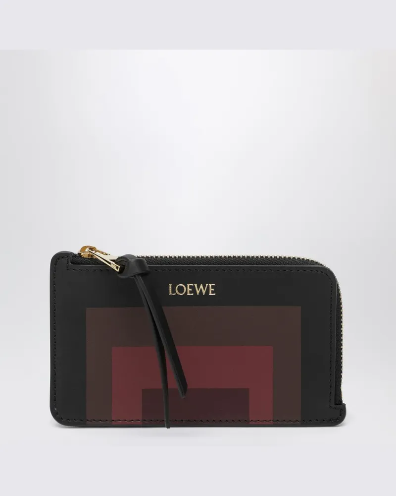 Loewe Kartenetui mit Münzfach Schwarz/Burgunder Schwarz