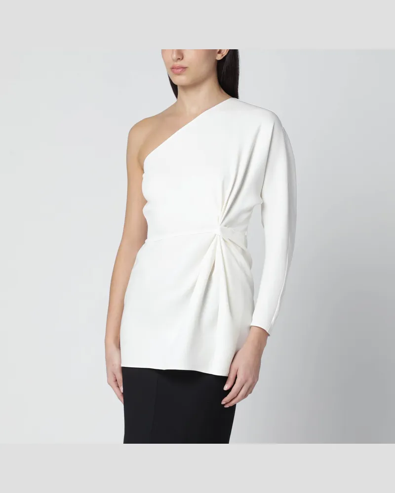 Valentino Garavani Elfenbeinfarbenes One-Shoulder-Top aus Couture-Cady White