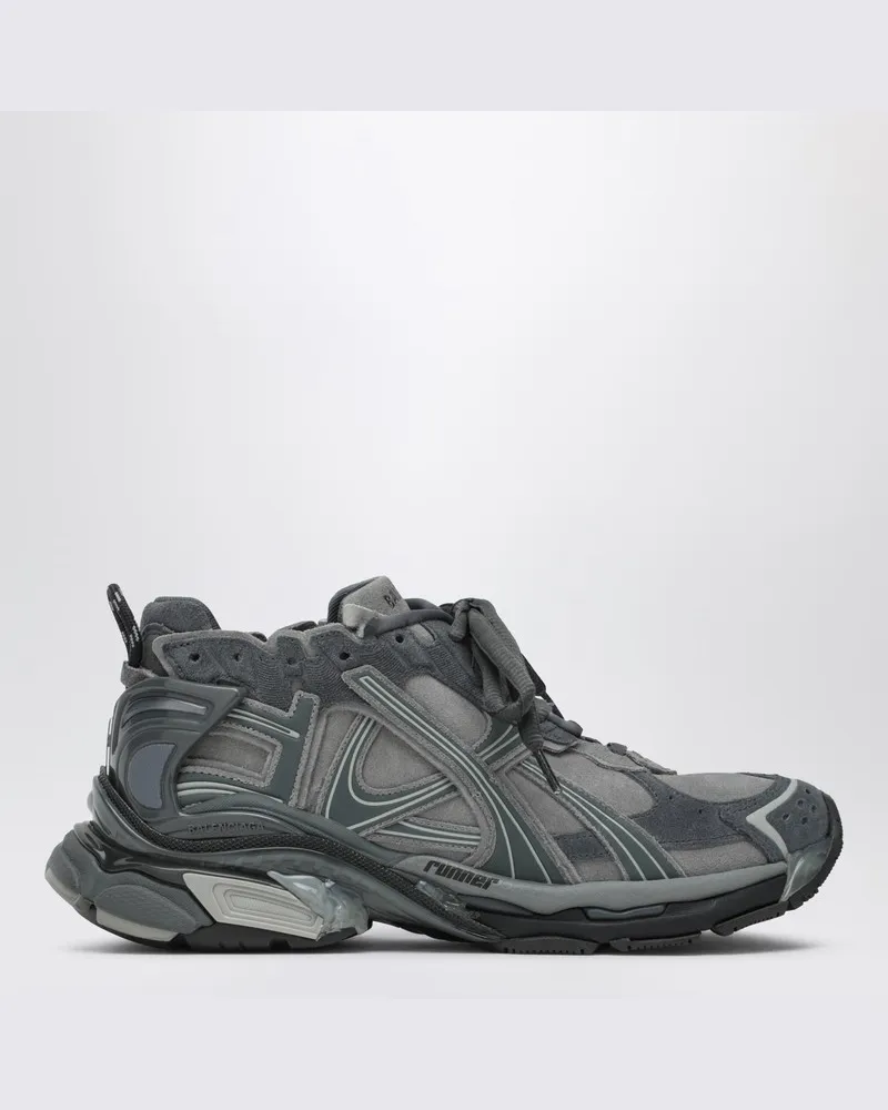 Balenciaga Runner Sneaker aus grauem Leder und Textil Grau