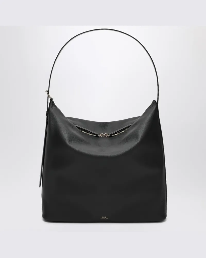 A.P.C. Große Vera Tasche aus schwarzem Leder Beige