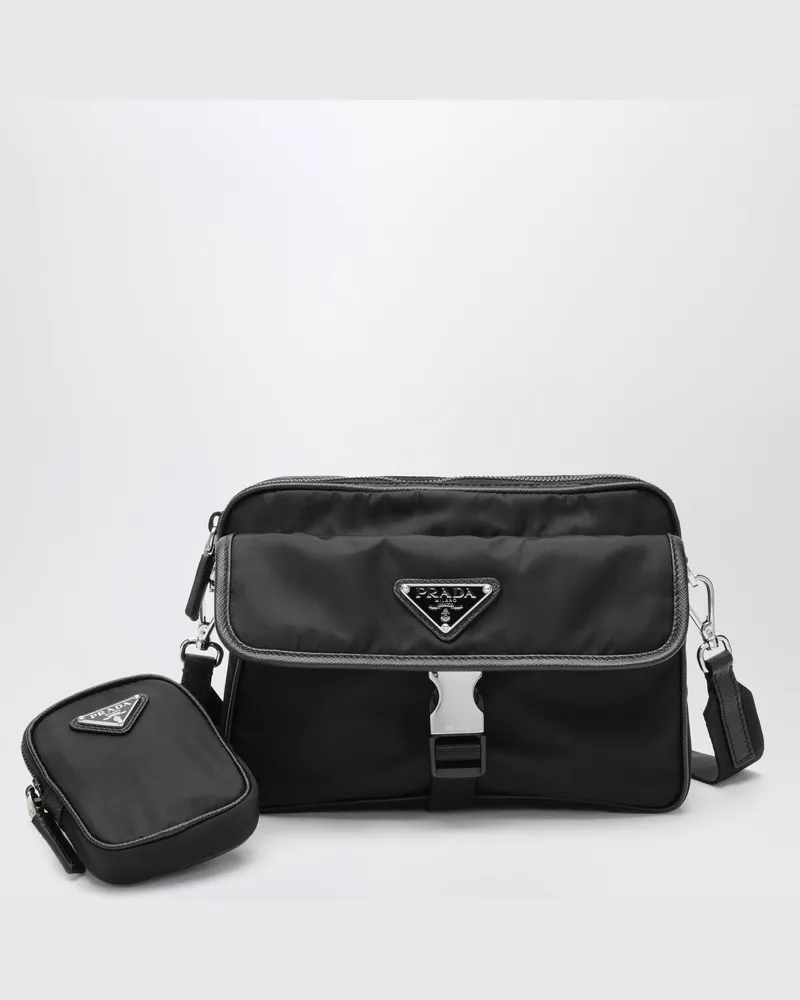 Prada Schwarze Umhängetasche aus Re-Nylon Black