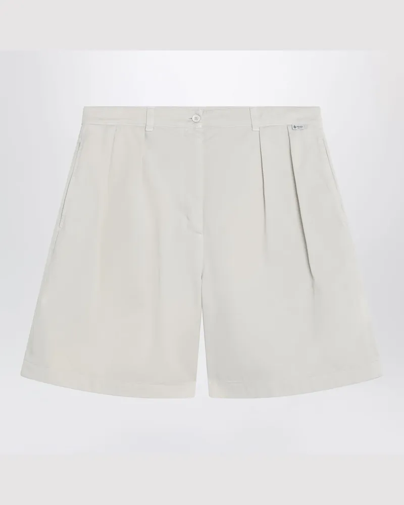 Prada Bermudashorts in Naturfarbe aus Gabardine White