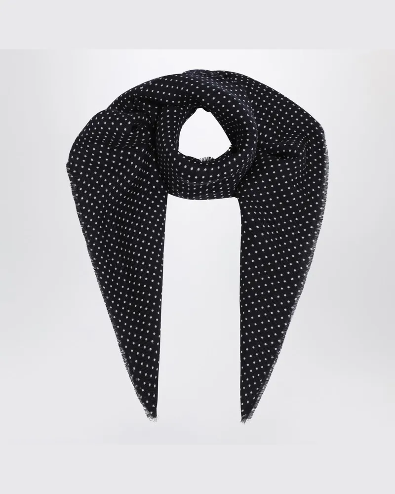 Destin Dunkelburgunderfarbenes Woll-Bandana mit Punktmuster Burgunderrot