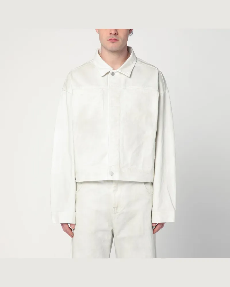 Entire Studios Elfenbeinfarbene Jeansjacke Weiß