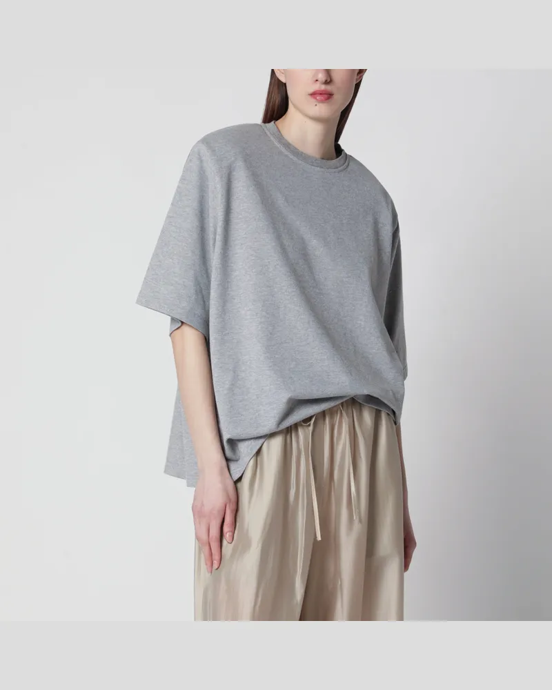 FRANKIE Shop Grau meliertes Hugo T-Shirt mit gepolsterten Schultern Grey