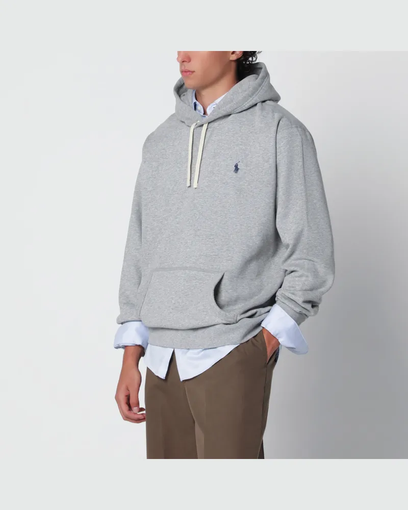 Ralph Lauren Grauer Kapuzenpullover aus angerauter Baumwolle Grey