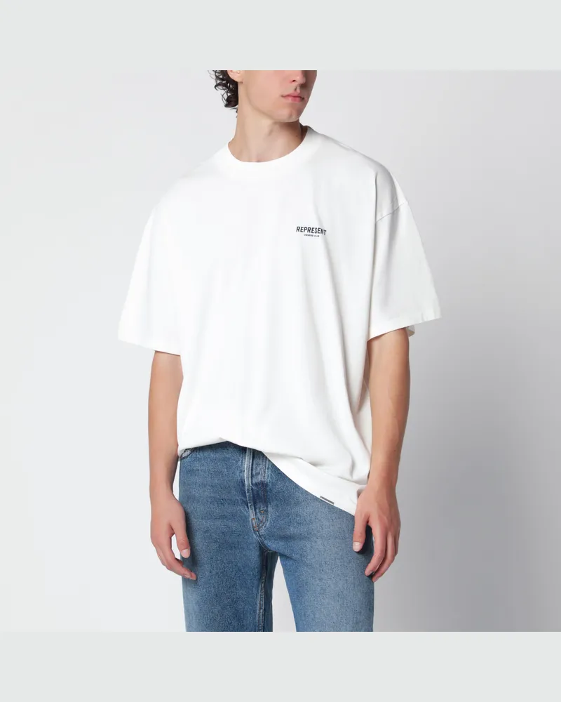 REPRESENT Weißes Baumwoll-T-Shirt mit Logo White