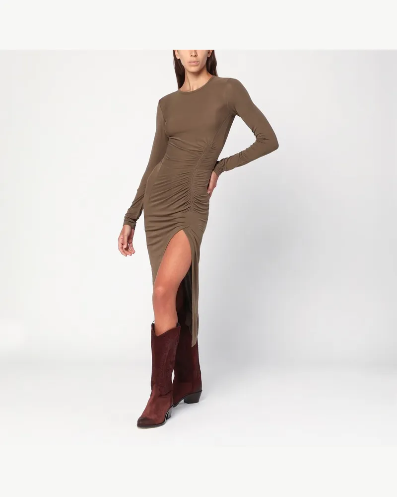 Isabel Marant Khakifarbenes Jelina Kleid aus drapiertem Jersey Grün
