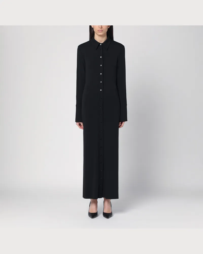 SPORTMAX Schwarzes Chemisierkleid aus Viskosejersey 
