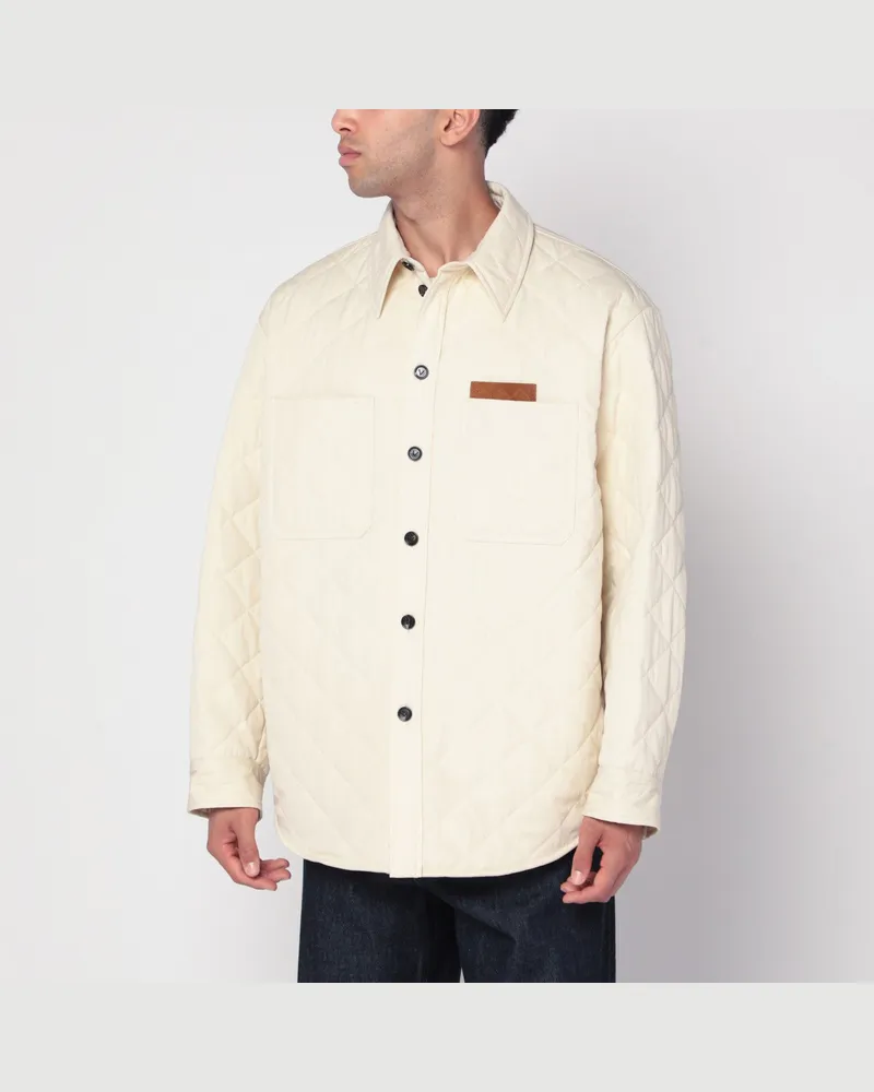 Bottega Veneta Quilted-Jacke mit Intrecciato-Detail White