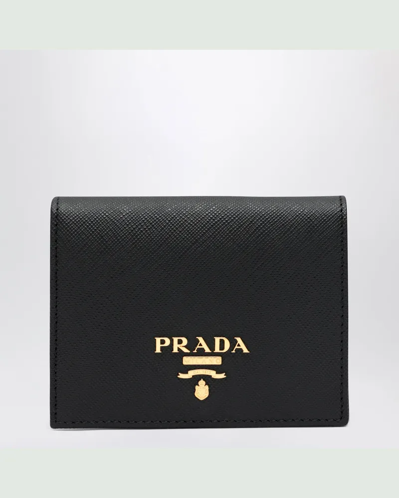 Prada Black Saffiano leather small wallet Black