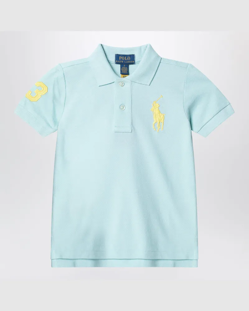 Ralph Lauren Hellblaues Polohemd mit gesticktem Logo Green