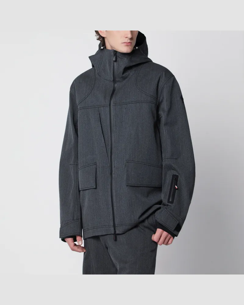 Moncler Dunkelgraue Ardiden Skijacke aus technischer Wolle Grey