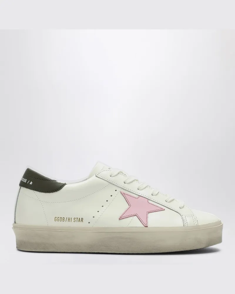 Golden Goose Sneaker Hi Star weiß/rosa/dunkelgrün Weiß