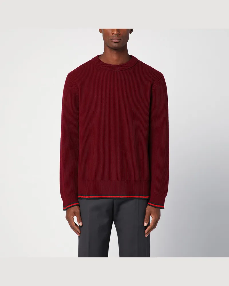 Gucci Burgunderfarbener Pullover aus Wolle und Kaschmir Burgundy