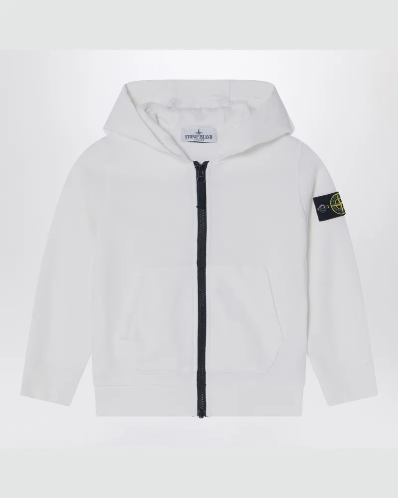 Stone Island Weiße Baumwolljacke mit Reißverschluss 