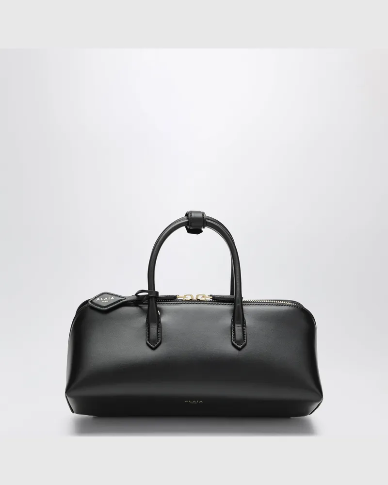 Alaïa Kleine Delta Tasche aus schwarzem Boxkalbsleder Black