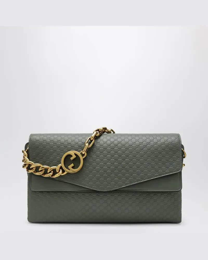 Gucci Große Schultertasche mit Kette in Salbeigrün Grün
